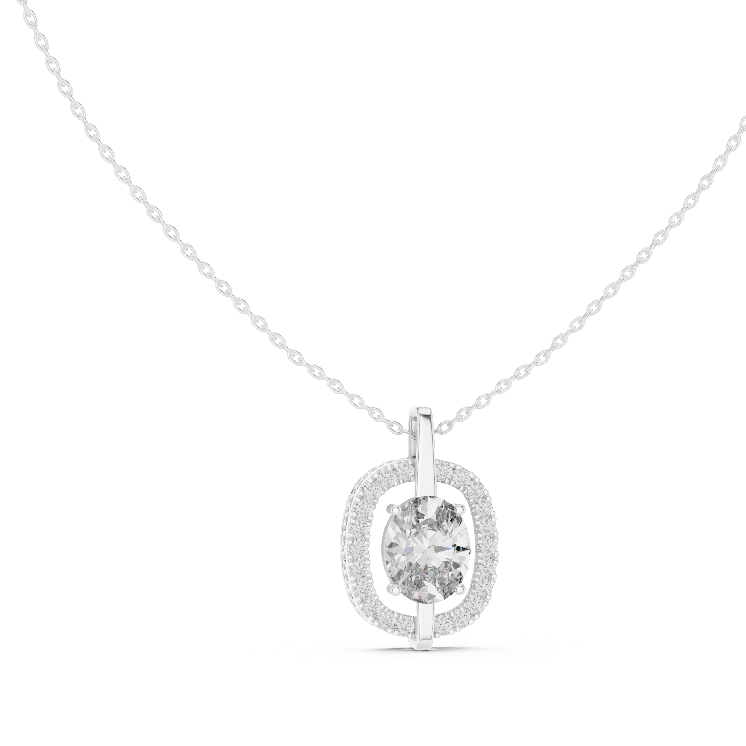 Crystal Clear lab grown diamond pendant