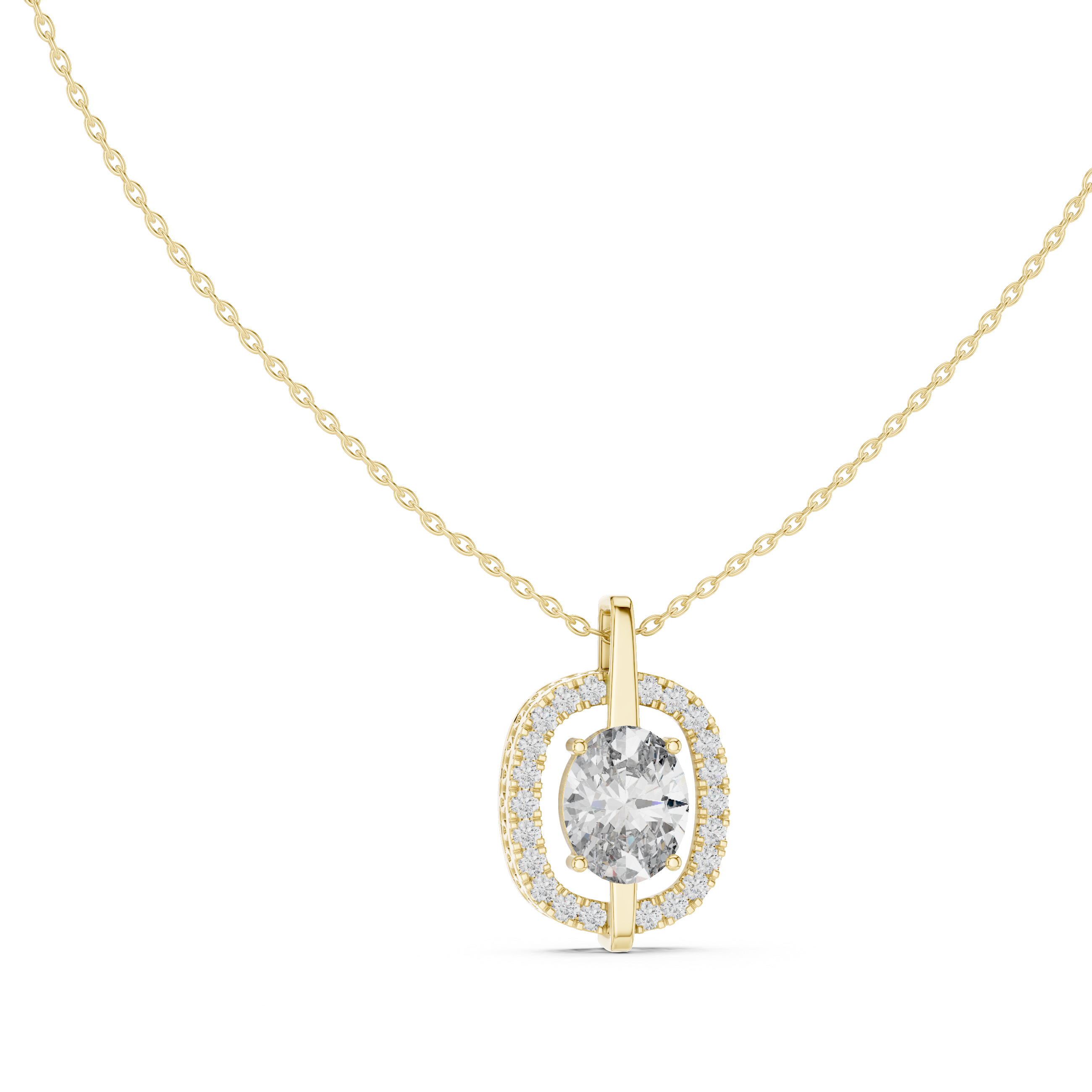 Crystal Clear lab grown diamond pendant