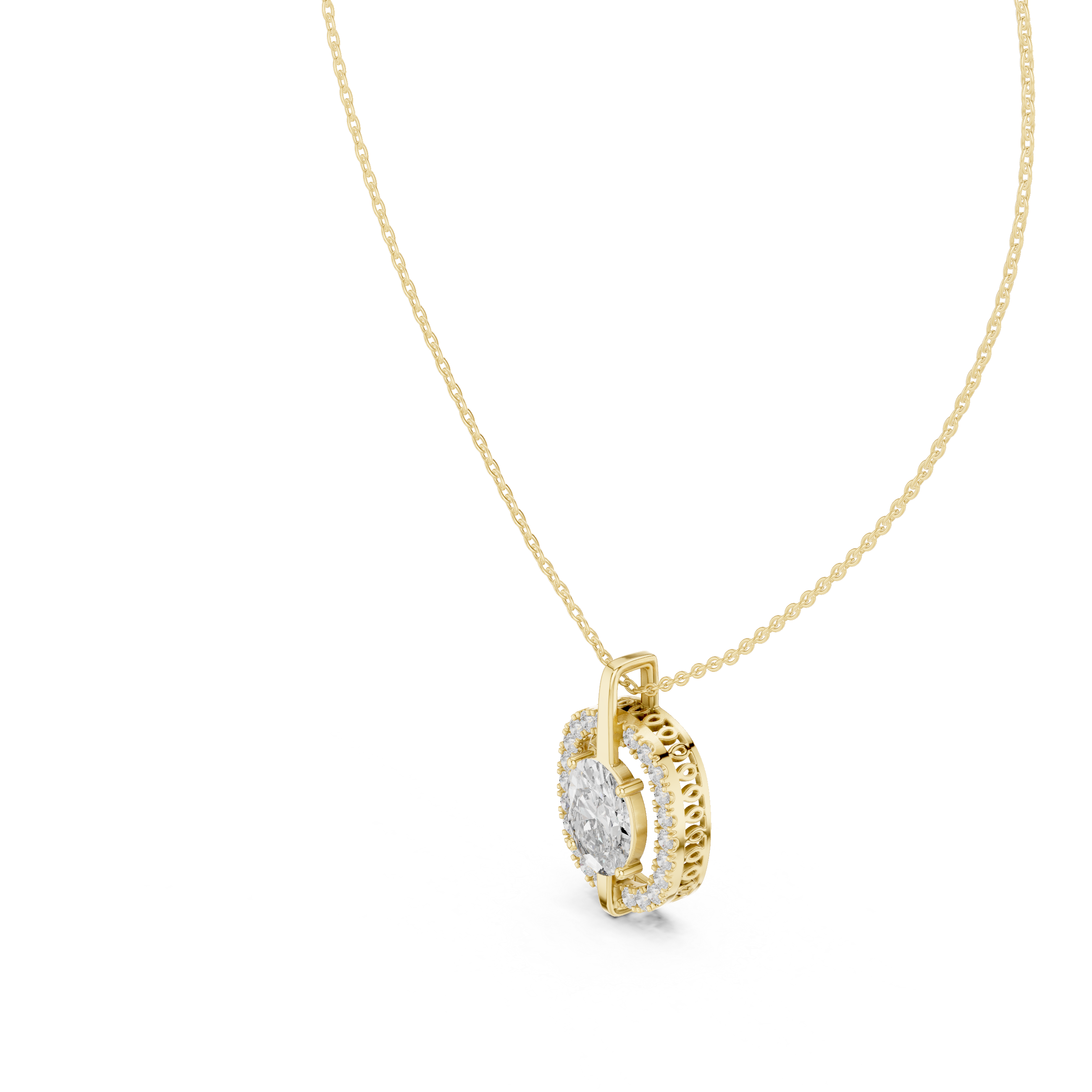 Crystal Clear lab grown diamond pendant