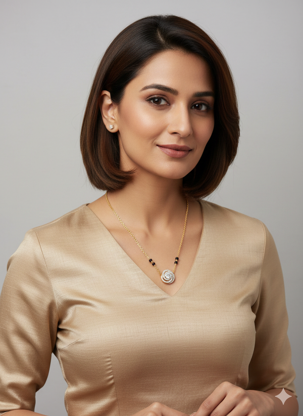 Swirl Solitaire Mangalsutra