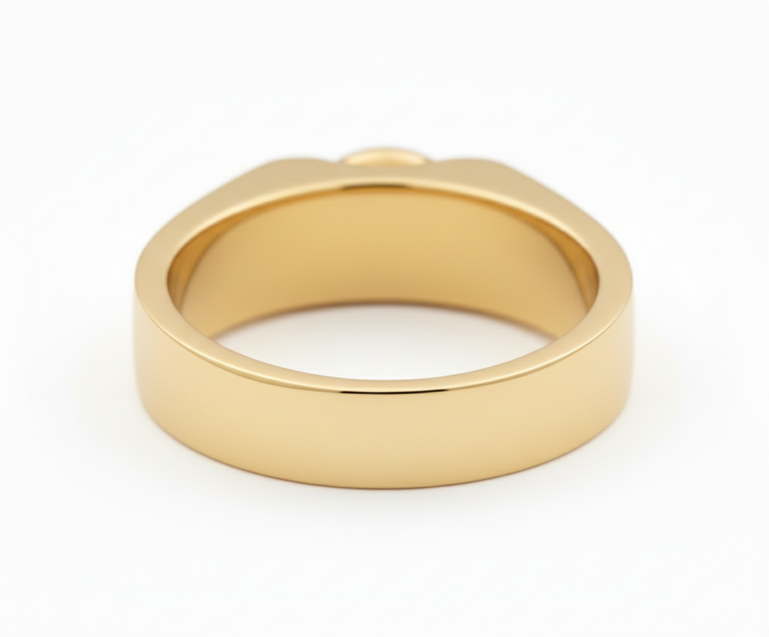 The Bastion Gold Solitaire Band