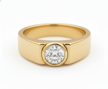 The Bastion Gold Solitaire Band