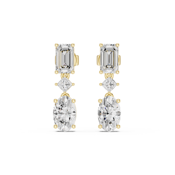 3.12ct Princess Emerald Lab Grown Diamond Earring