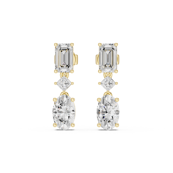 3.12ct Princess Emerald Lab Grown Diamond Earring