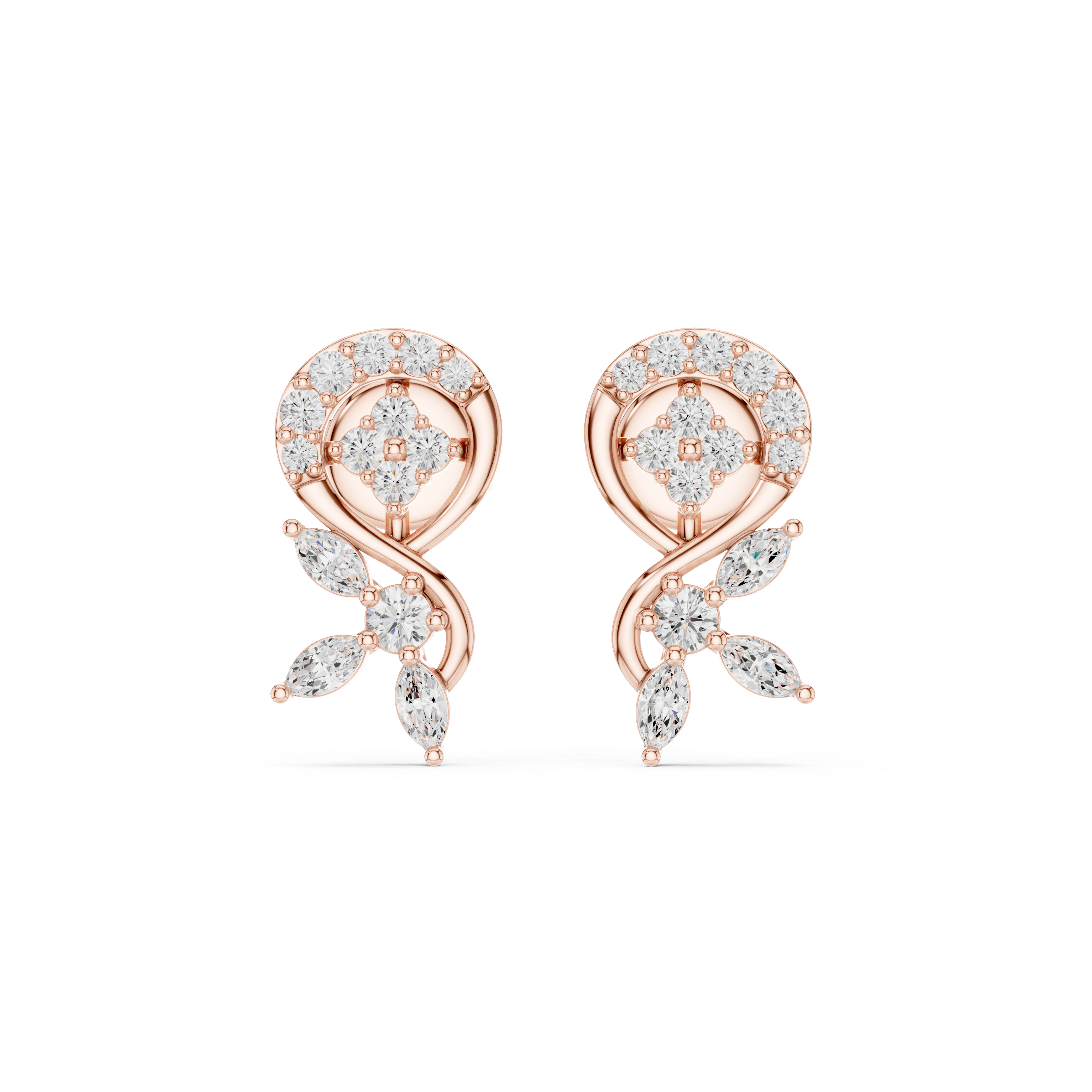 Radiant Marquise 0.408ct Lab Grown Diamond Earring