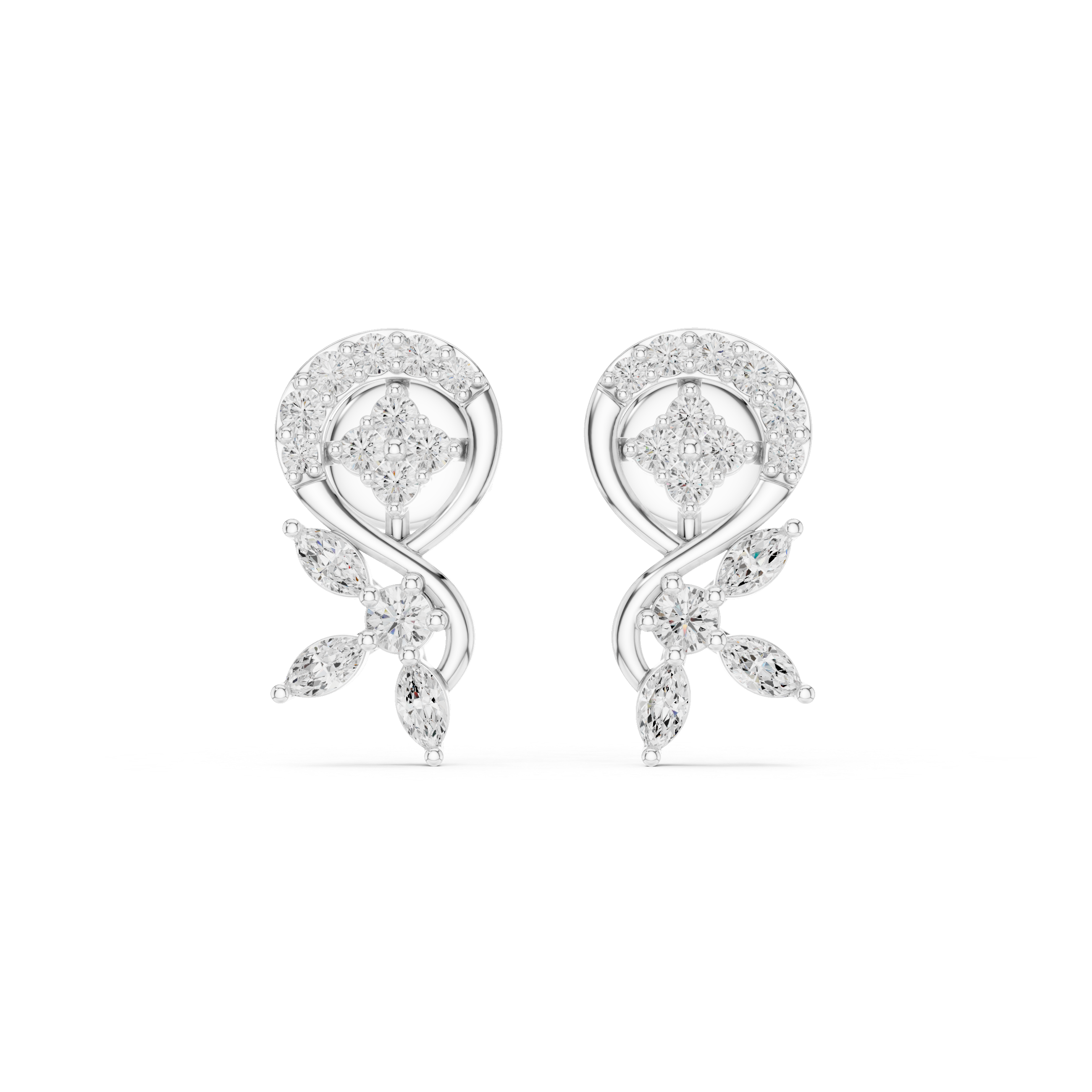 Radiant Marquise 0.408ct Lab Grown Diamond Earring