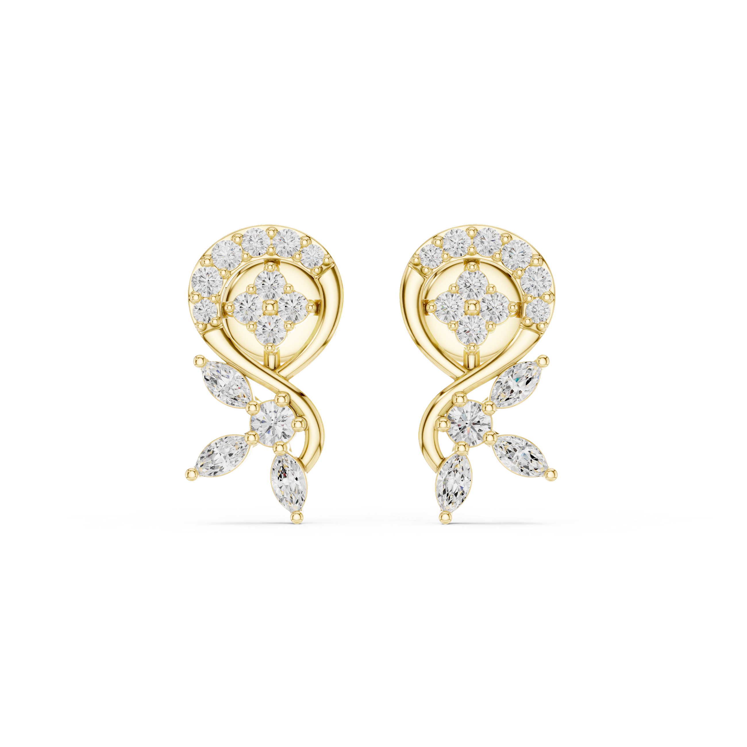 Radiant Marquise 0.408ct Lab Grown Diamond Earring