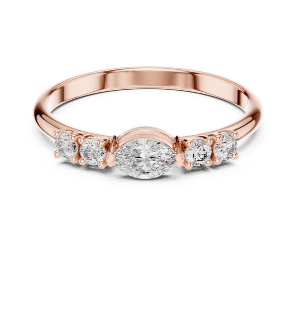 Marquise & Round Diamond Embrace Lab Grown Diamond Ring