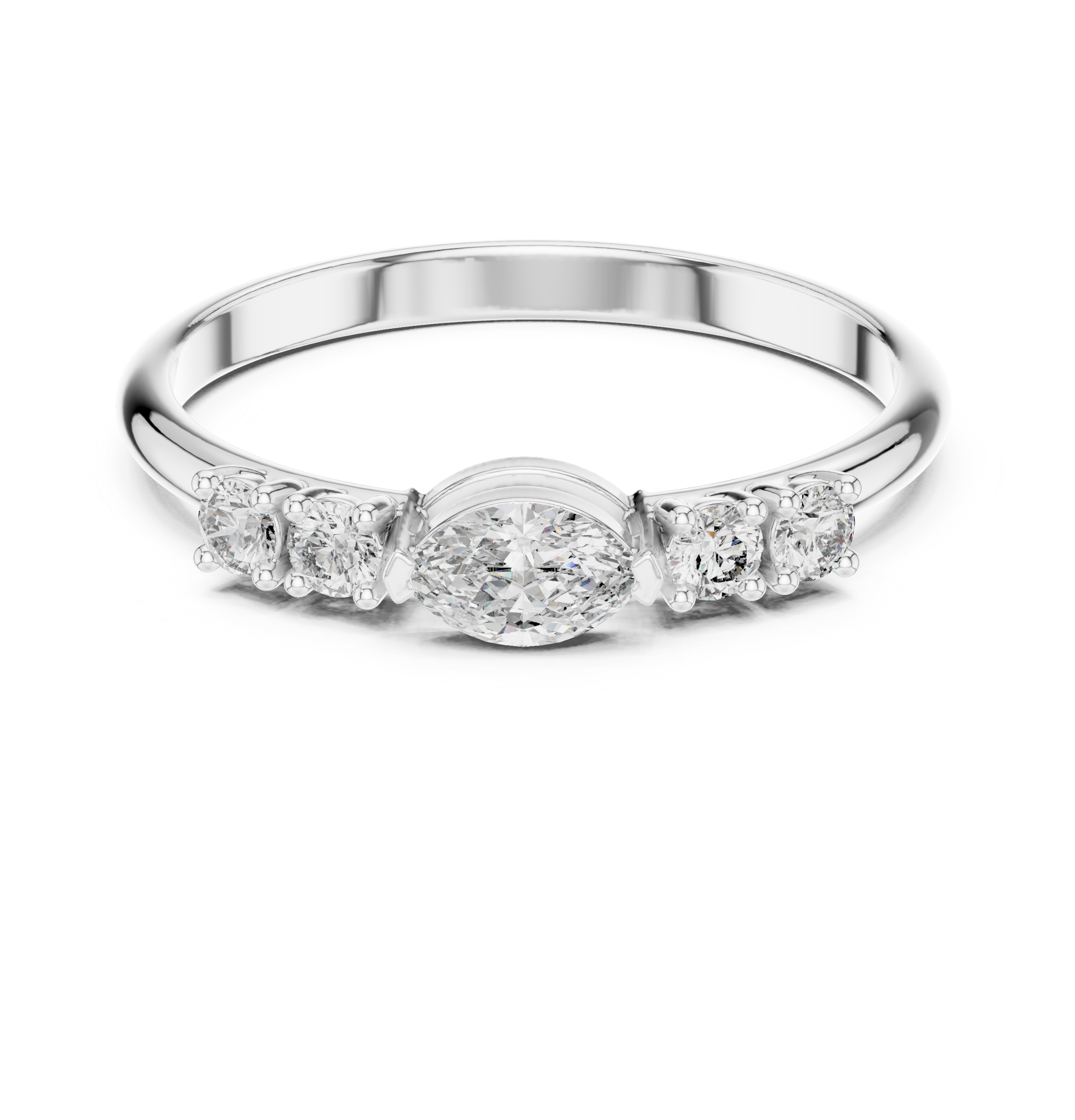 Marquise & Round Diamond Embrace Lab Grown Diamond Ring