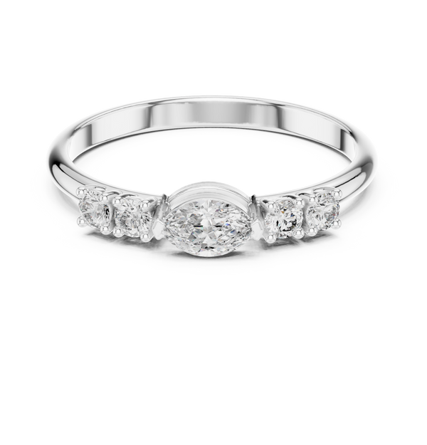 Marquise & Round Diamond Embrace Lab Grown Diamond Ring