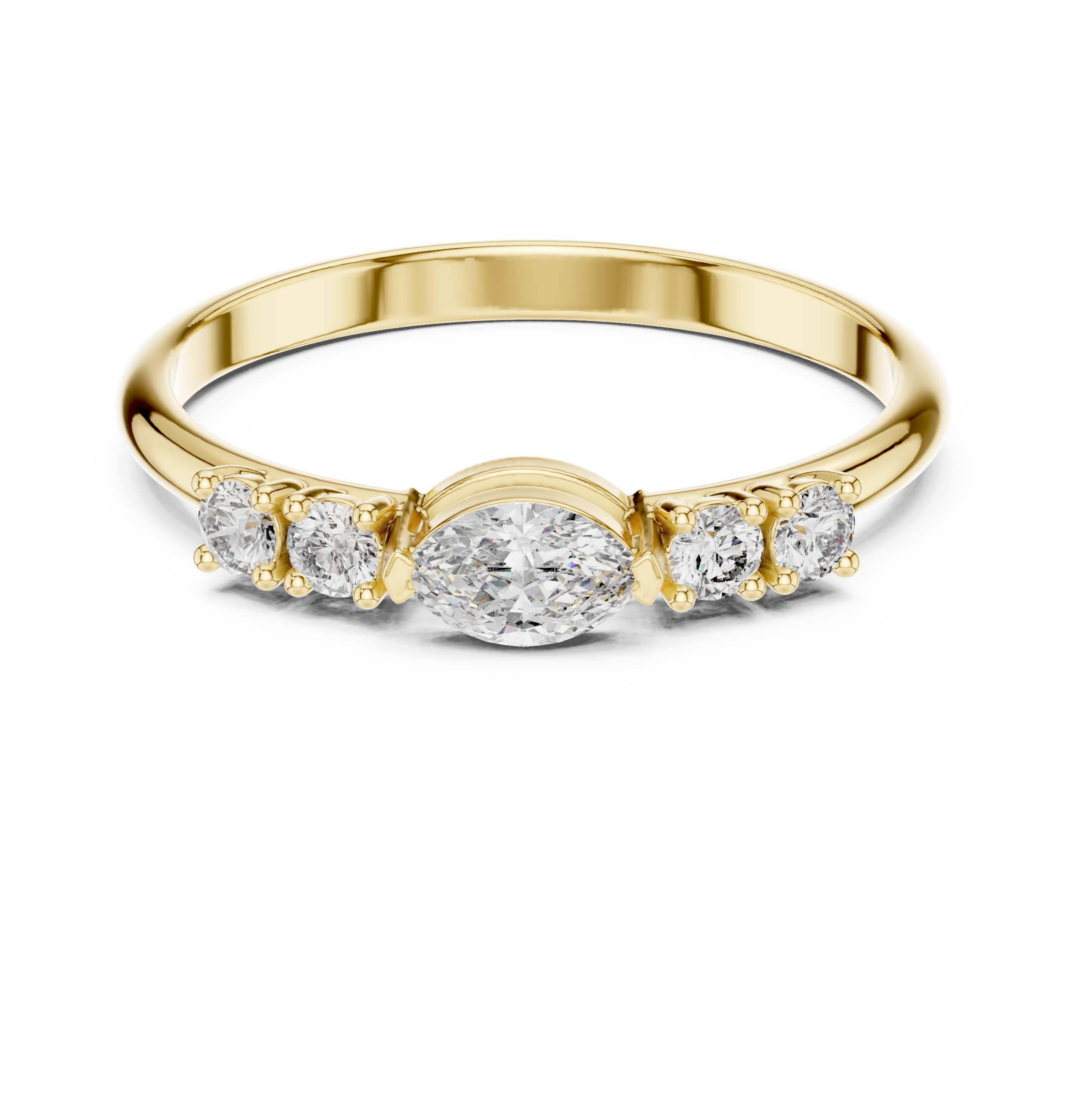 Marquise & Round Diamond Embrace Lab Grown Diamond Ring