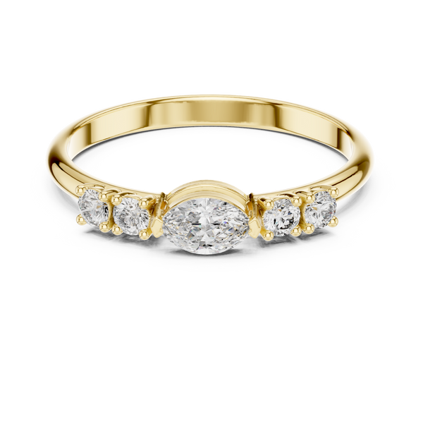Marquise & Round Diamond Embrace Lab Grown Diamond Ring