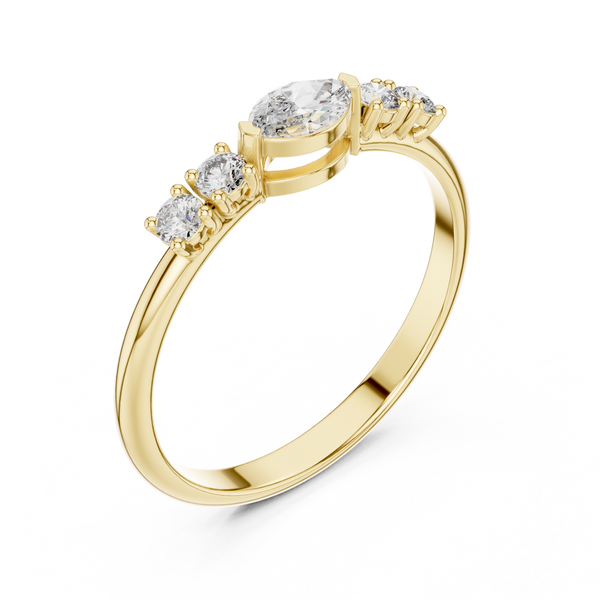 Marquise & Round Diamond Embrace Lab Grown Diamond Ring