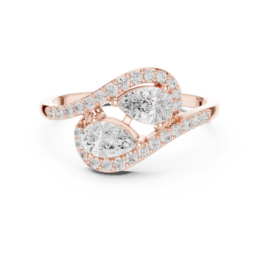 Pear And Round Diamond Embrace Lab Grown Diamond Ring