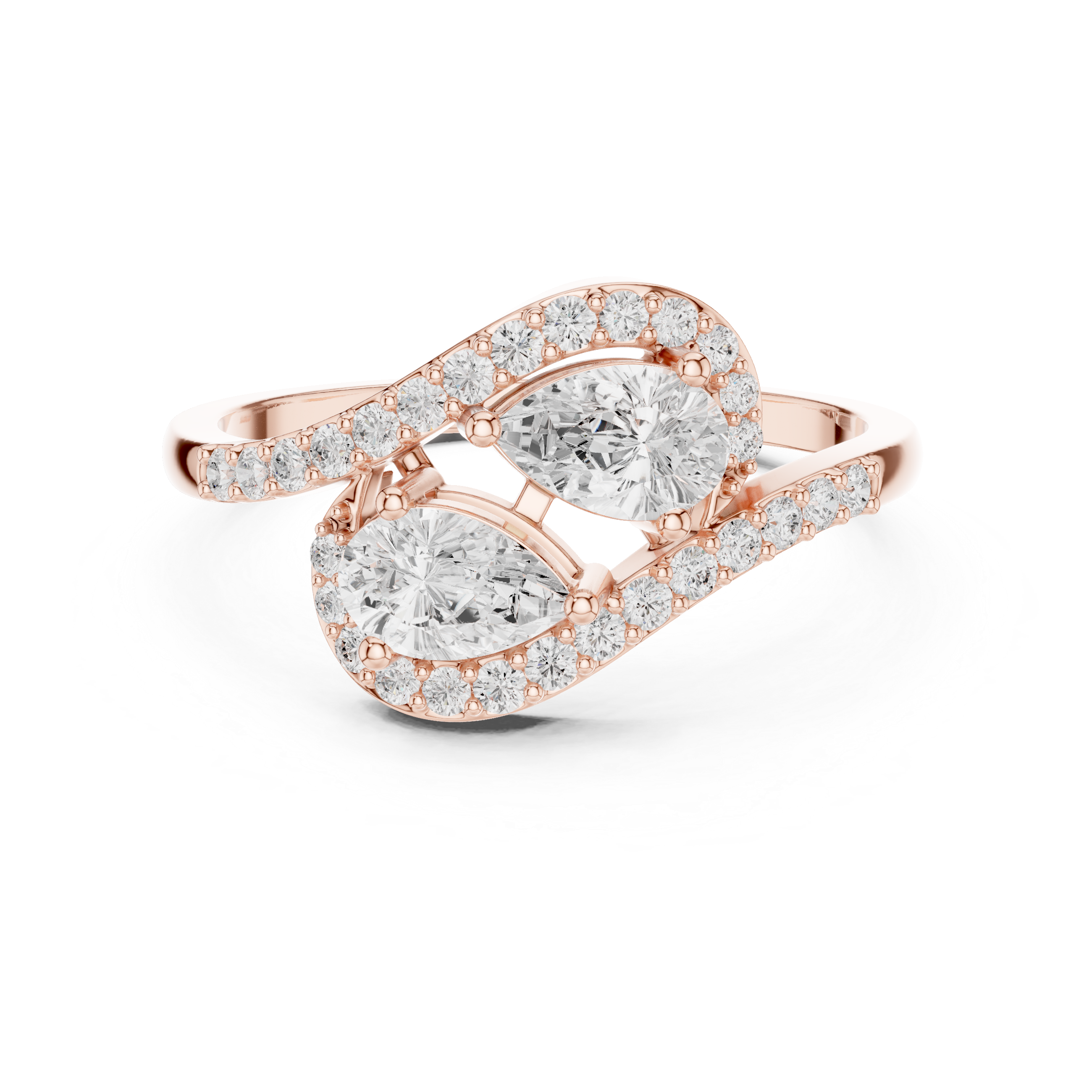 Pear And Round Diamond Embrace Lab Grown Diamond Ring