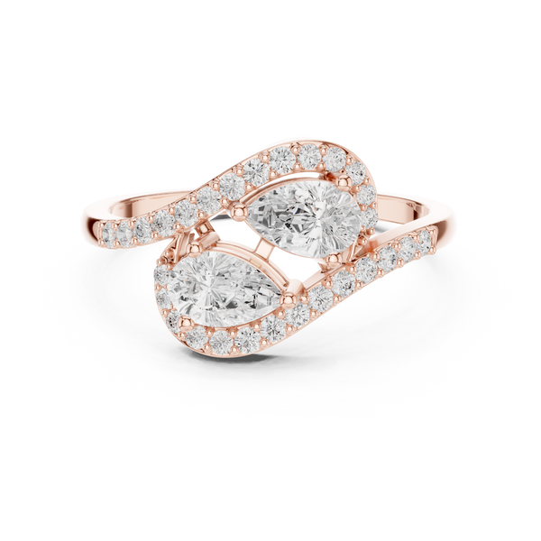Pear And Round Diamond Embrace Lab Grown Diamond Ring