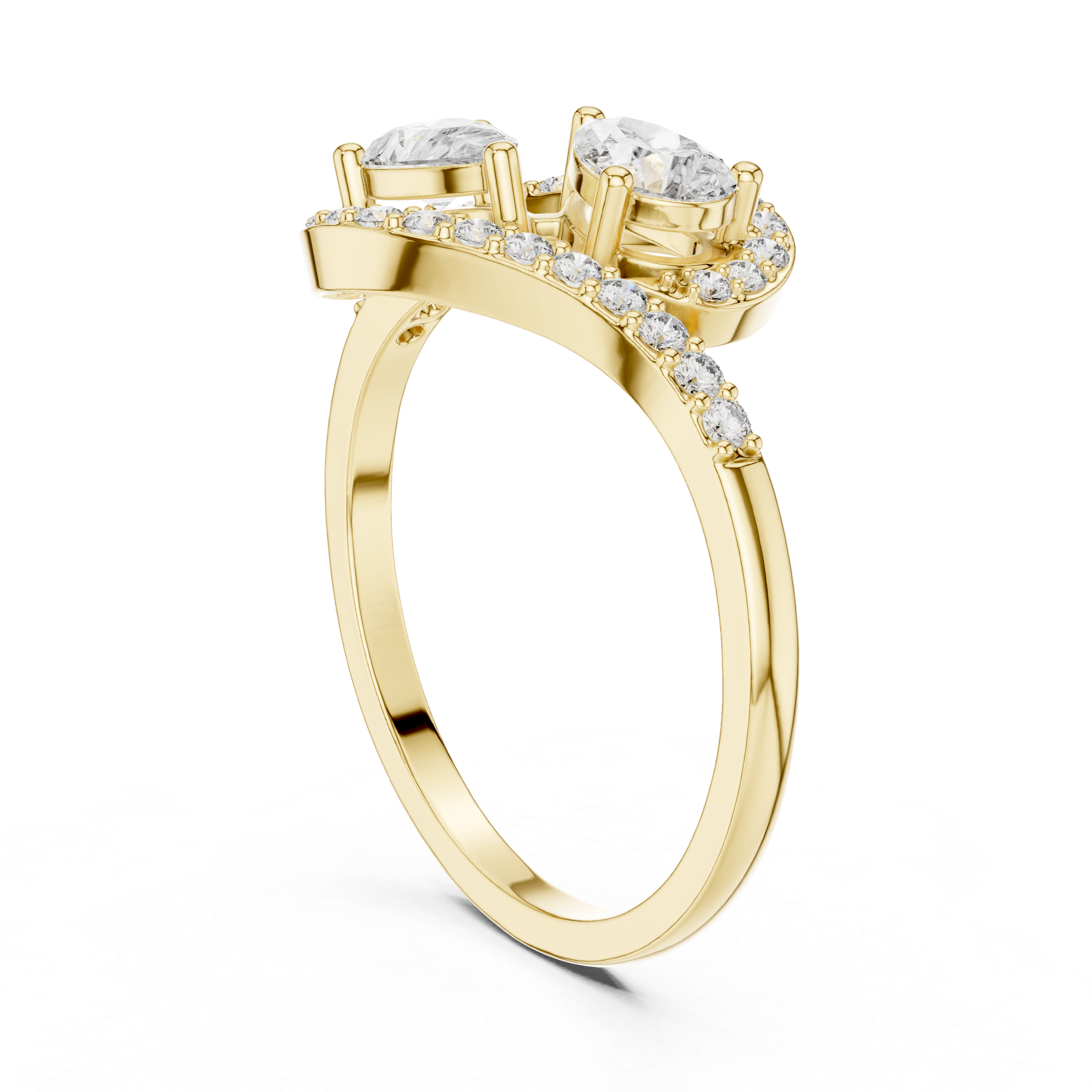 Pear And Round Diamond Embrace Lab Grown Diamond Ring