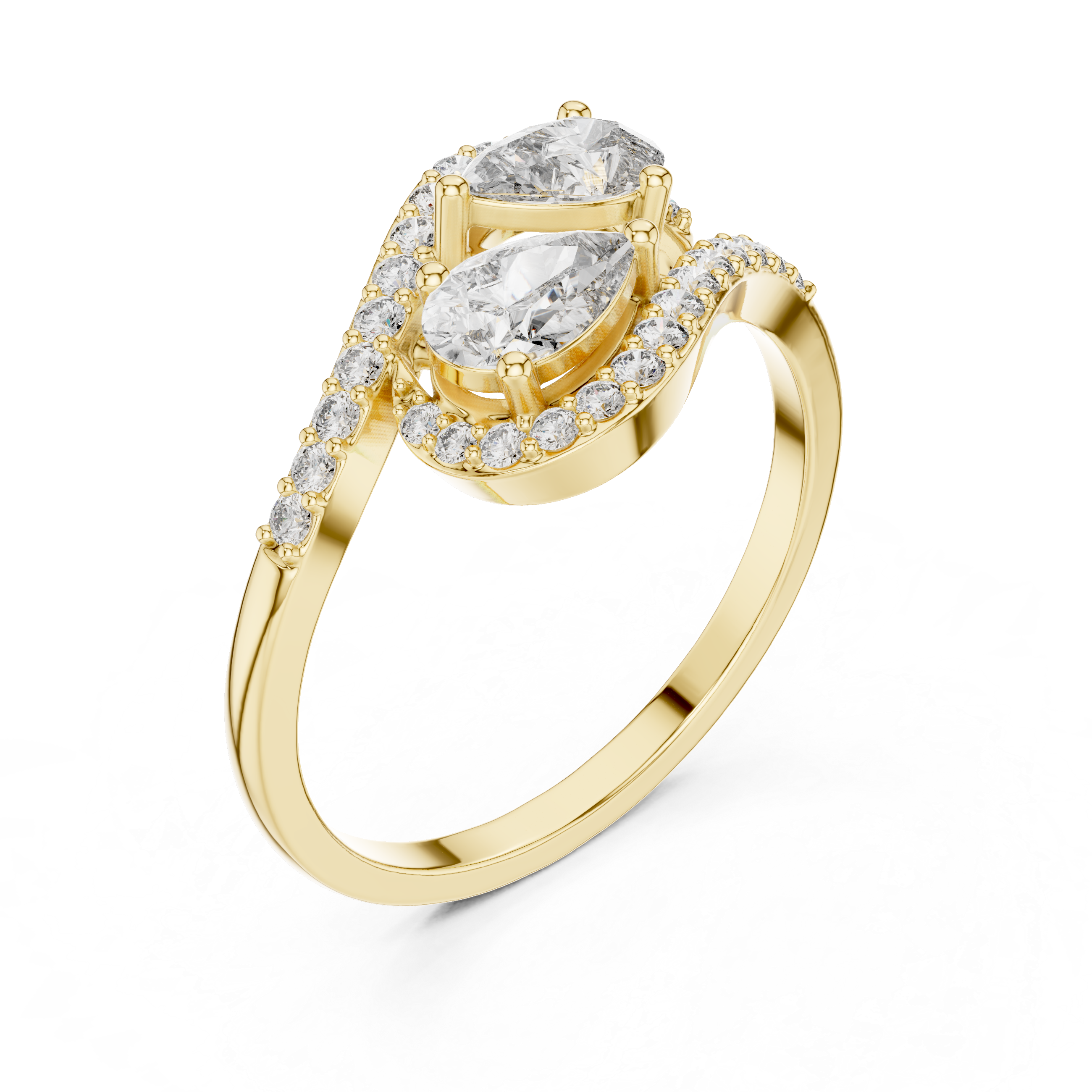 Pear And Round Diamond Embrace Lab Grown Diamond Ring