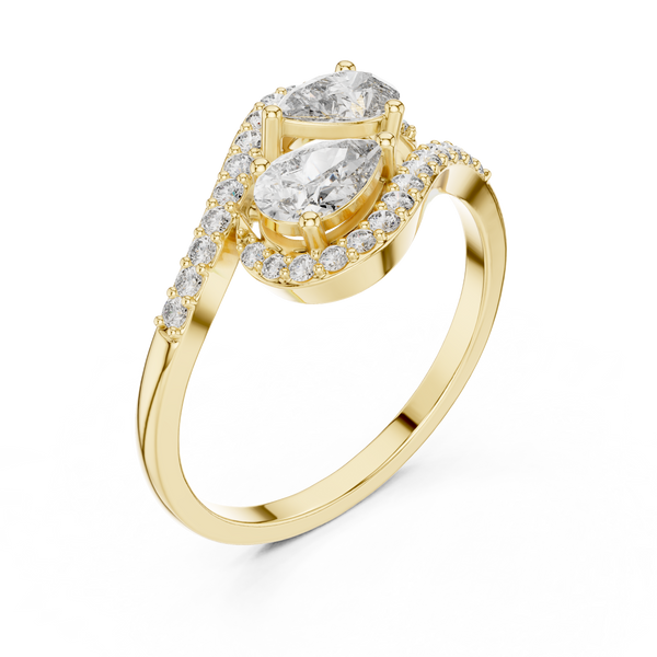 Pear And Round Diamond Embrace Lab Grown Diamond Ring