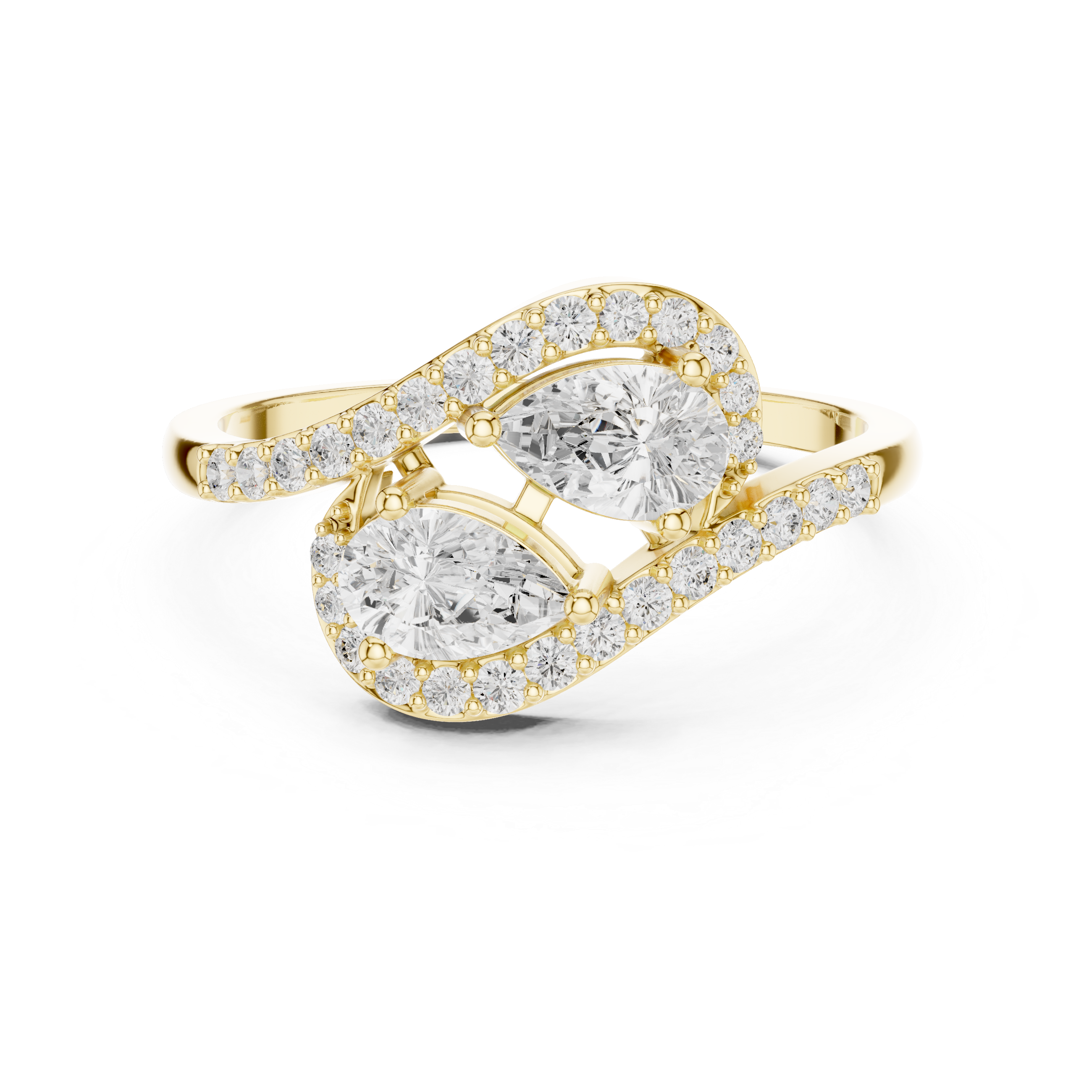 Pear And Round Diamond Embrace Lab Grown Diamond Ring