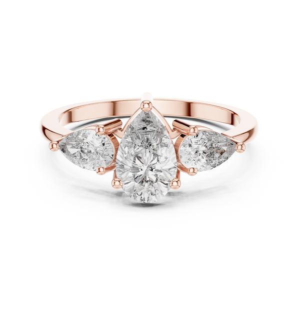 0.7 ct Pear Diamond Solitaire Lab Grown Diamond Ring