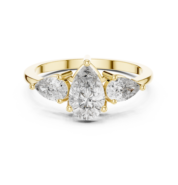 0.7 ct Pear Diamond Solitaire Lab Grown Diamond Ring