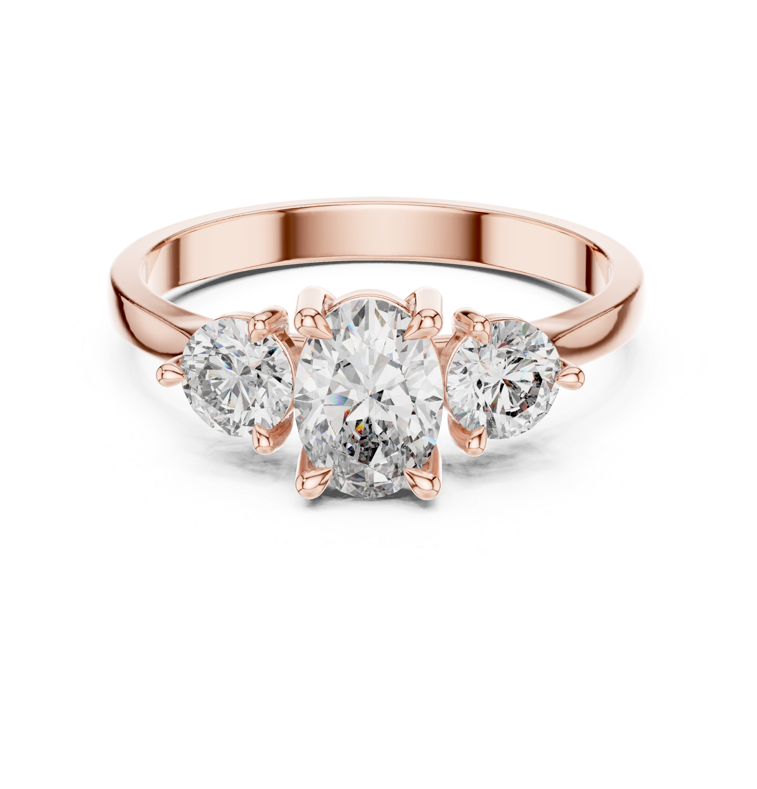 Exquisite 0.7ct Oval & Round Diamond Lab Grown Diamond Ring
