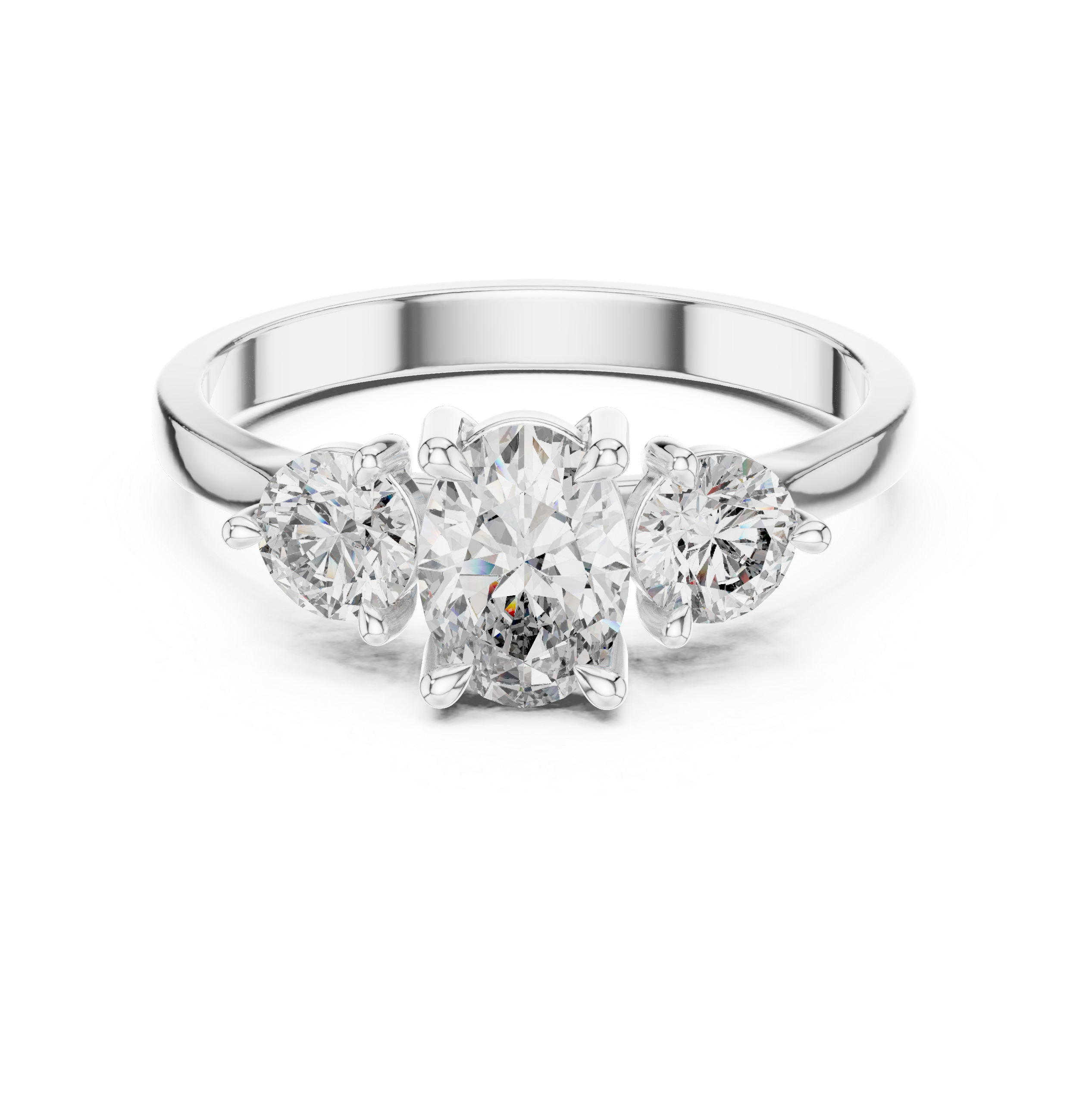 Exquisite 0.7ct Oval & Round Diamond Lab Grown Diamond Ring