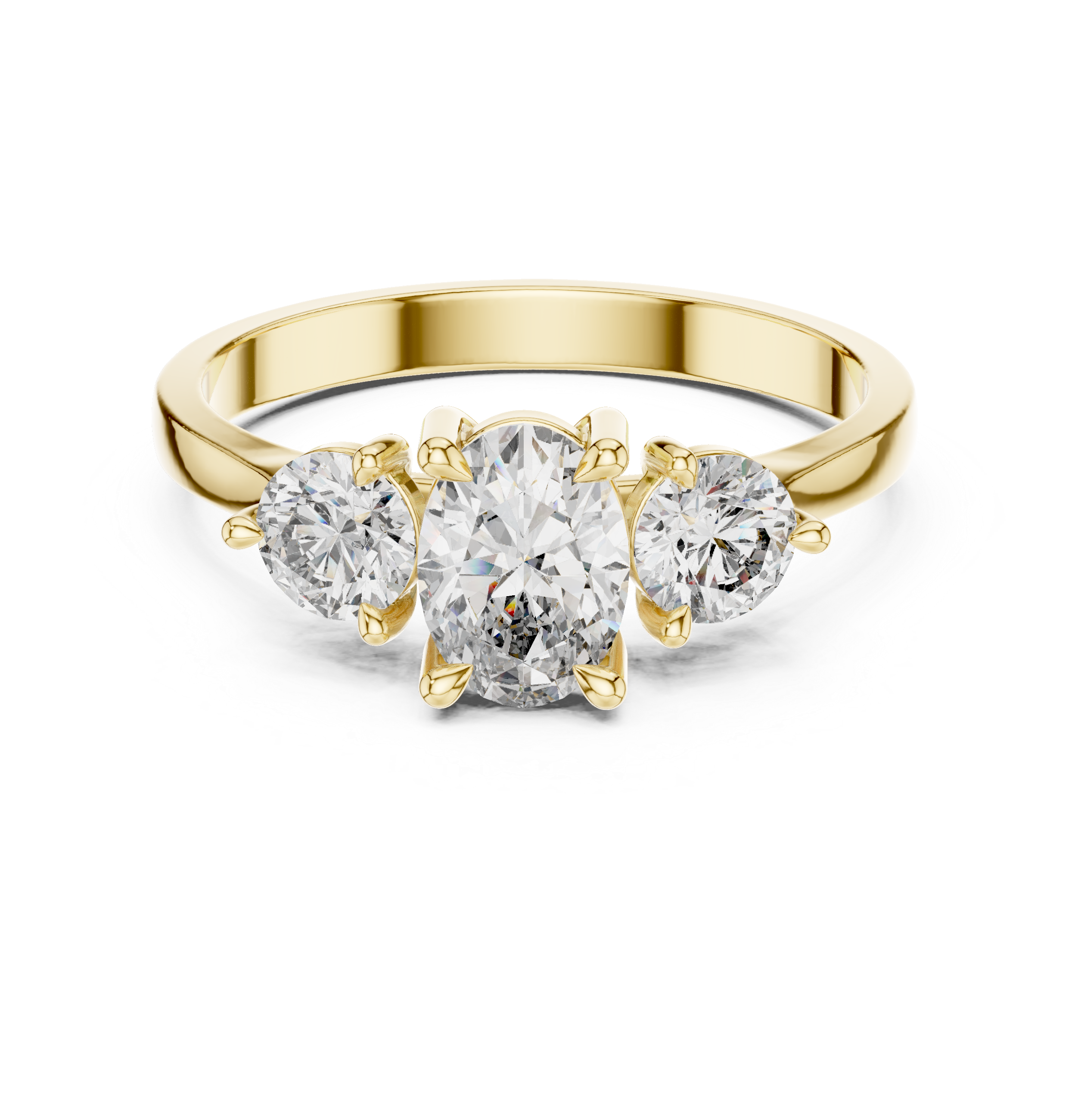 Exquisite 0.7ct Oval & Round Diamond Lab Grown Diamond Ring