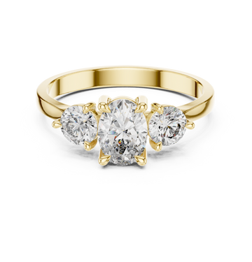 Exquisite 0.7ct Oval & Round Diamond Lab Grown Diamond Ring