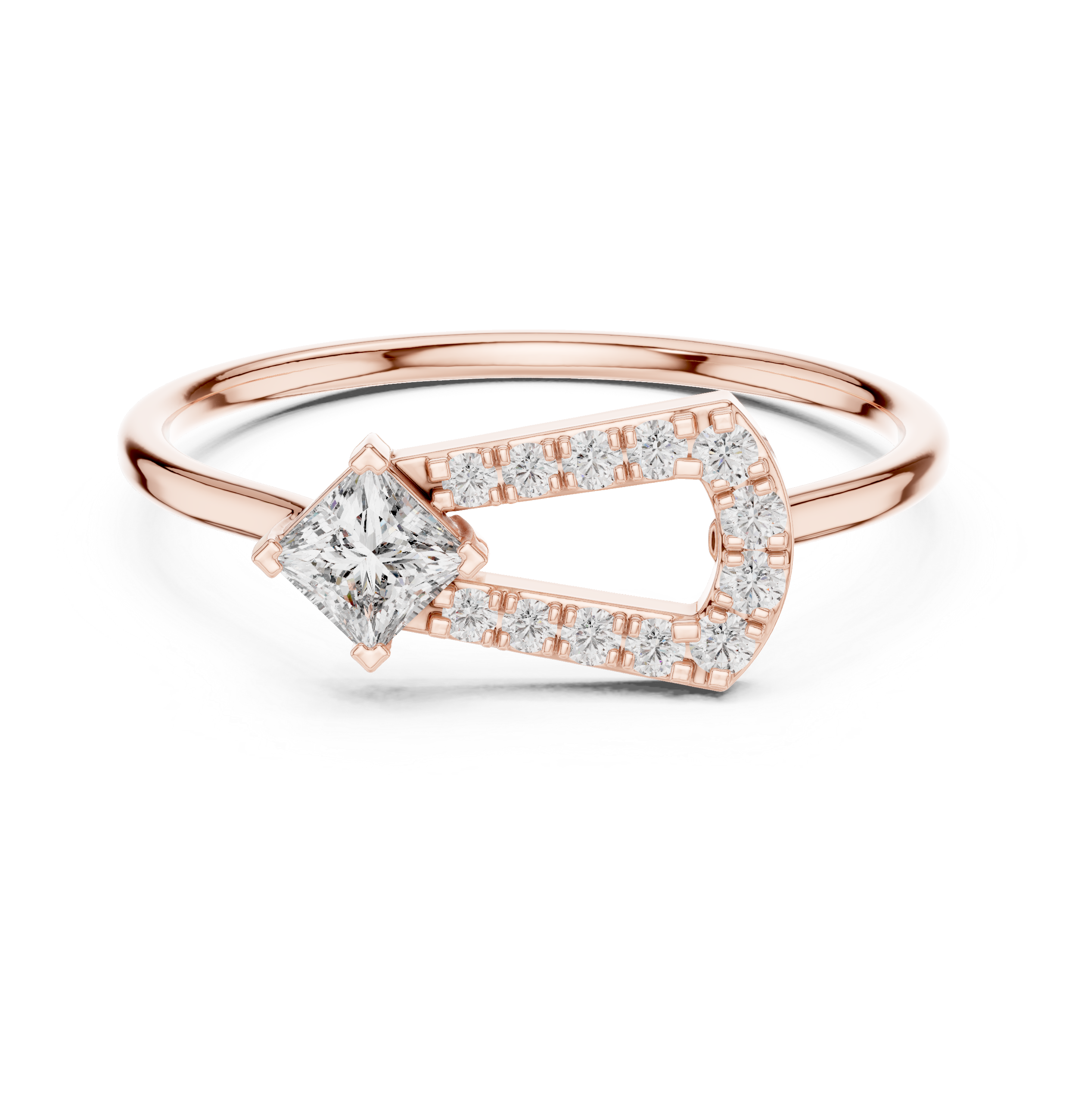 Regal Princess And Round Diamond Lab Grown Diamond Ring