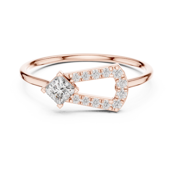 Regal Princess And Round Diamond Lab Grown Diamond Ring