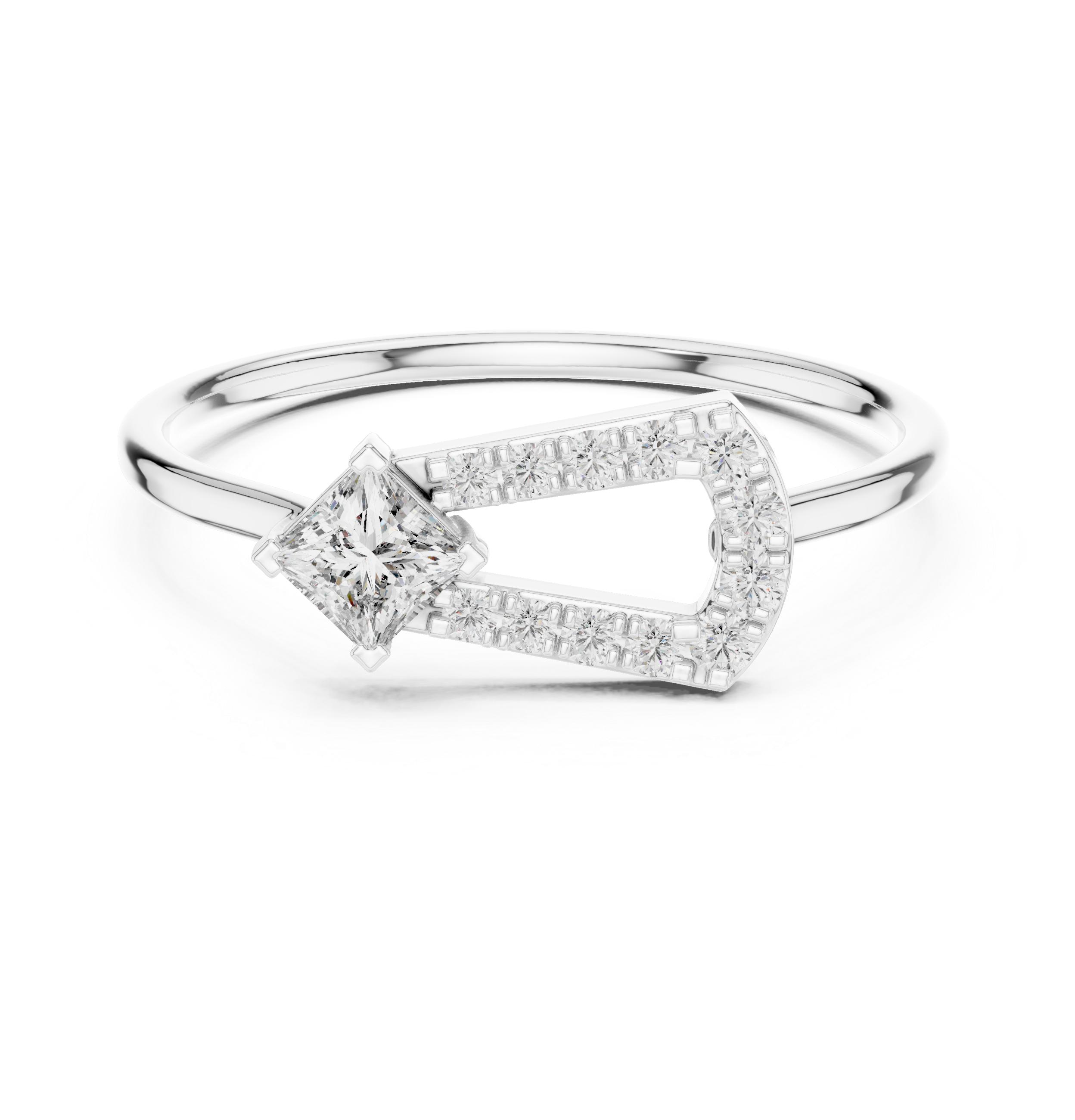 Regal Princess And Round Diamond Lab Grown Diamond Ring