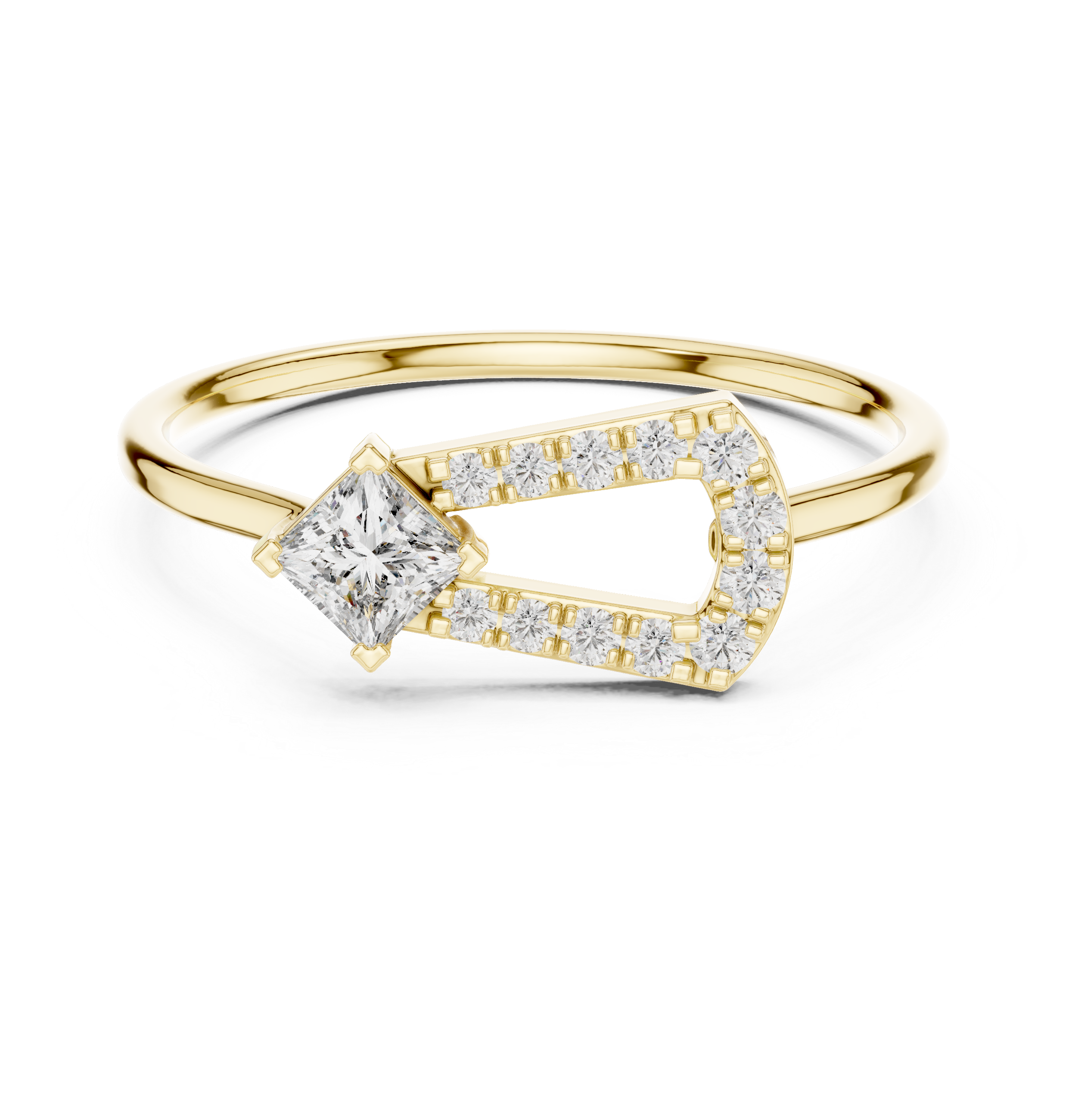 Regal Princess And Round Diamond Lab Grown Diamond Ring