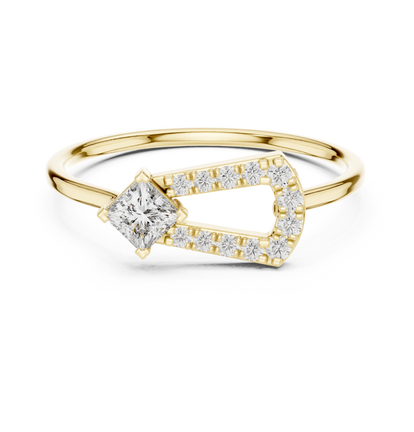 Regal Princess And Round Diamond Lab Grown Diamond Ring