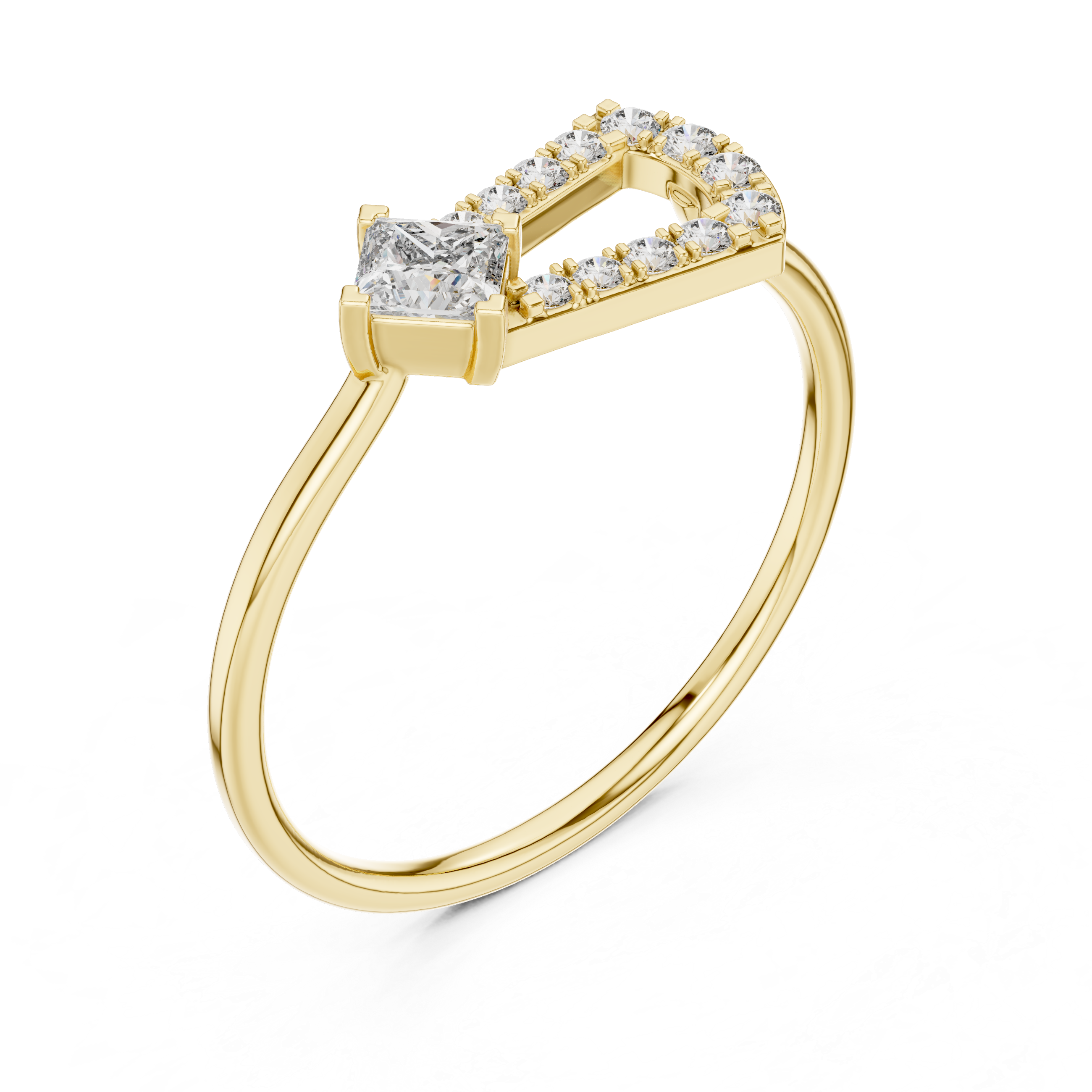 Regal Princess And Round Diamond Lab Grown Diamond Ring