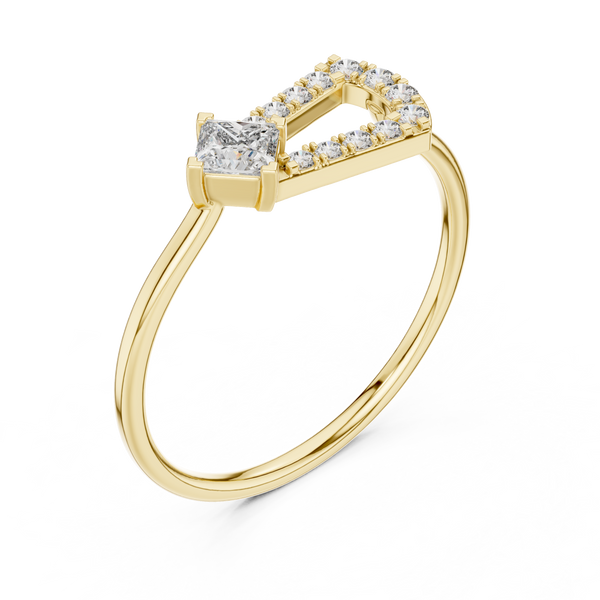 Regal Princess And Round Diamond Lab Grown Diamond Ring