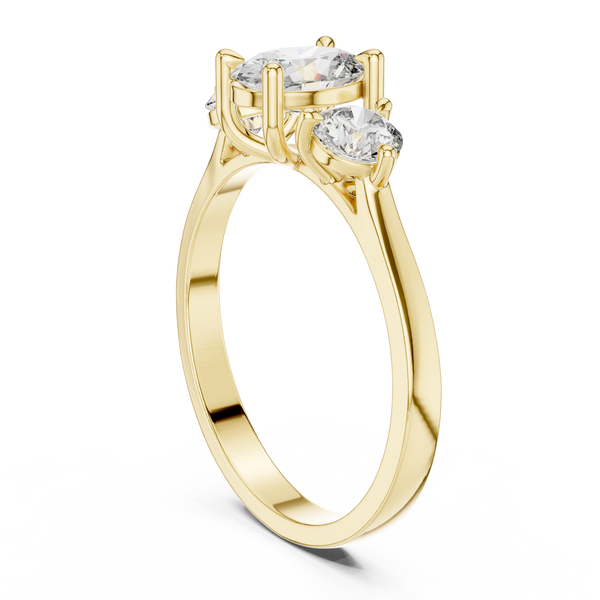 Exquisite 0.7ct Oval & Round Diamond Lab Grown Diamond Ring