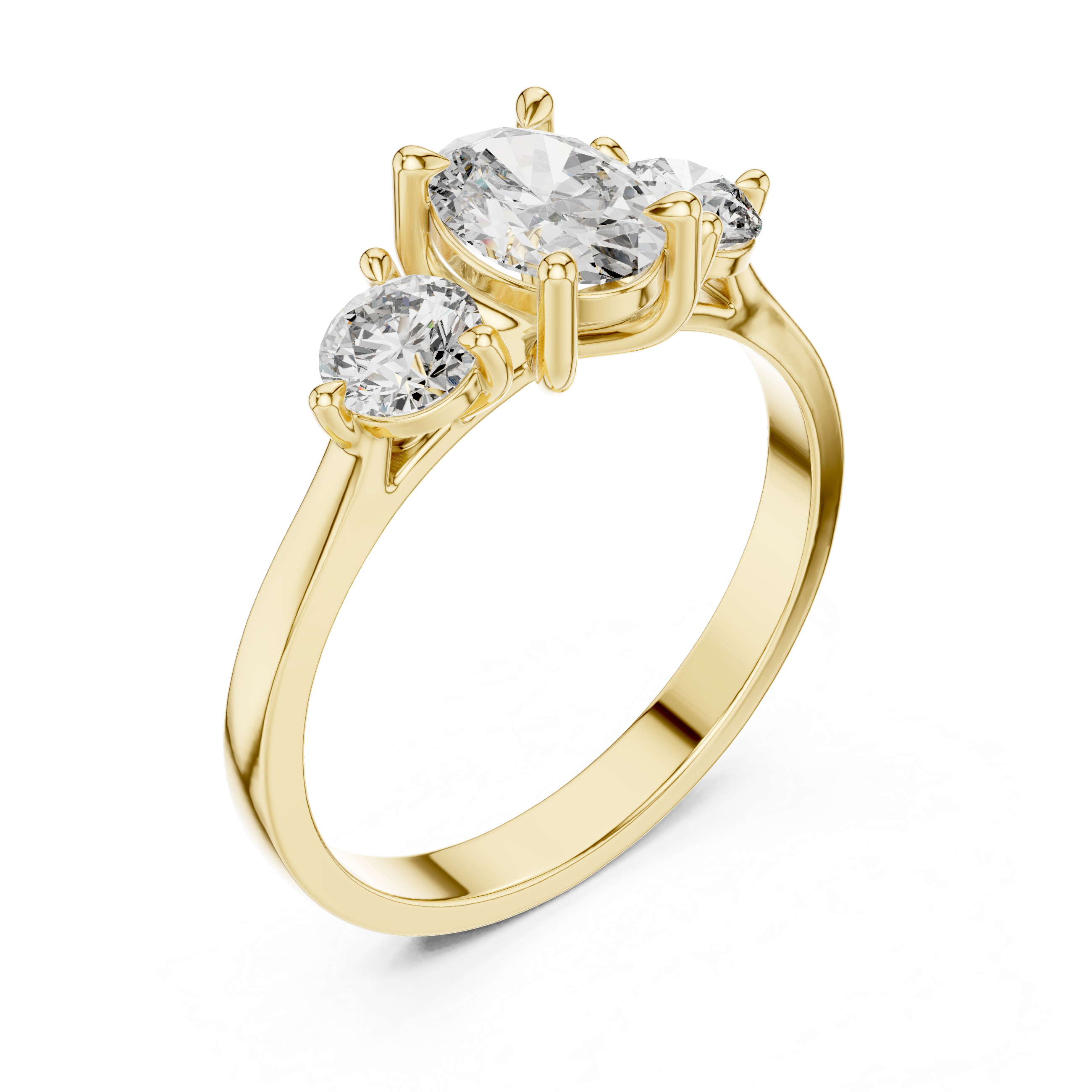 Exquisite 0.7ct Oval & Round Diamond Lab Grown Diamond Ring