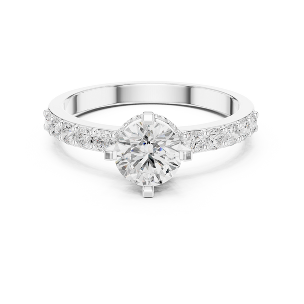 Brilliant 0.8 ct Round Diamond Lab Grown Diamond Ring
