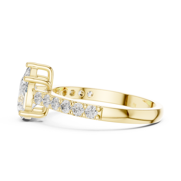 1 ct Pear Diamond & Round Accent Lab Grown Diamond Ring
