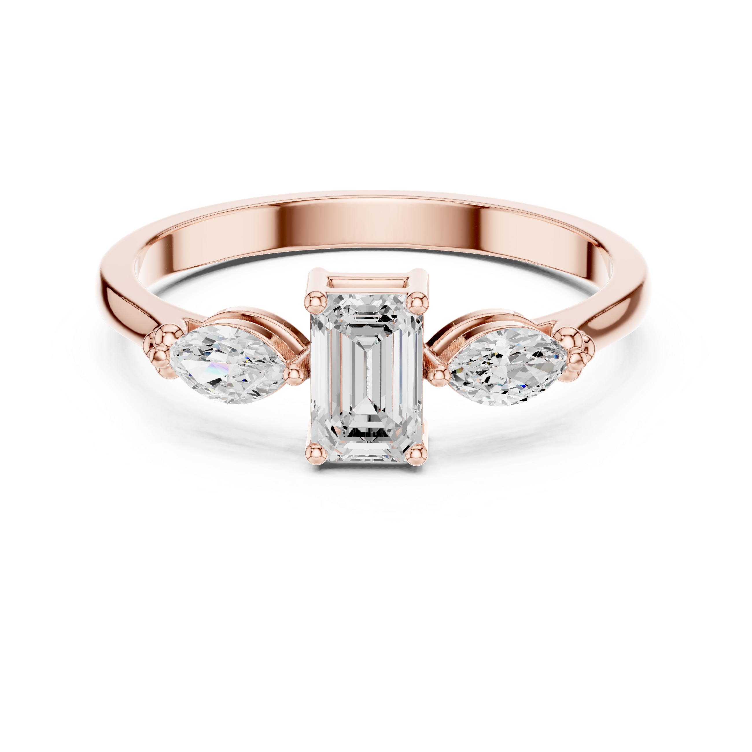 Emerald & Marquise Diamond Duet Lab Grown Diamond Ring