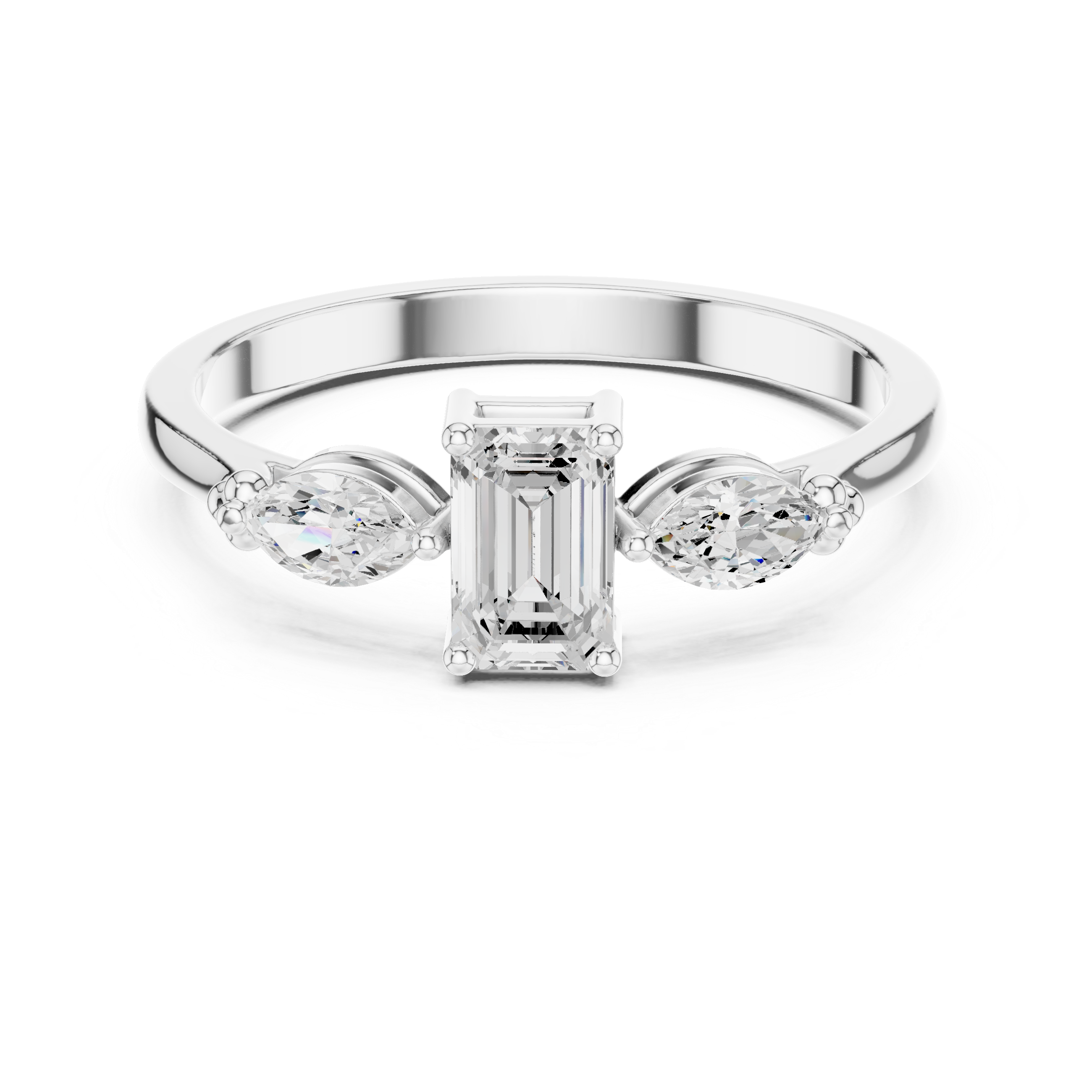Emerald & Marquise Diamond Duet Lab Grown Diamond Ring