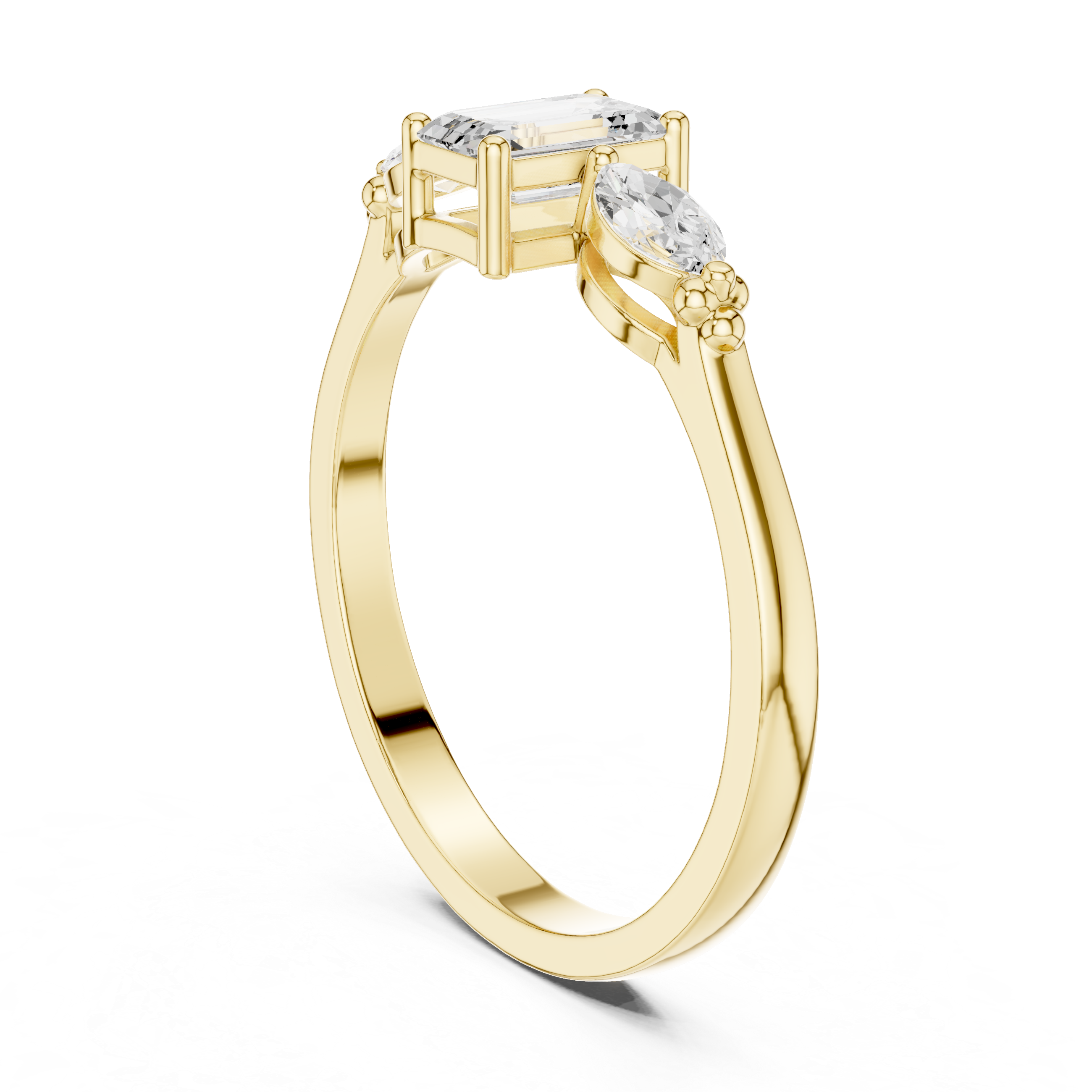 Emerald & Marquise Diamond Duet Lab Grown Diamond Ring