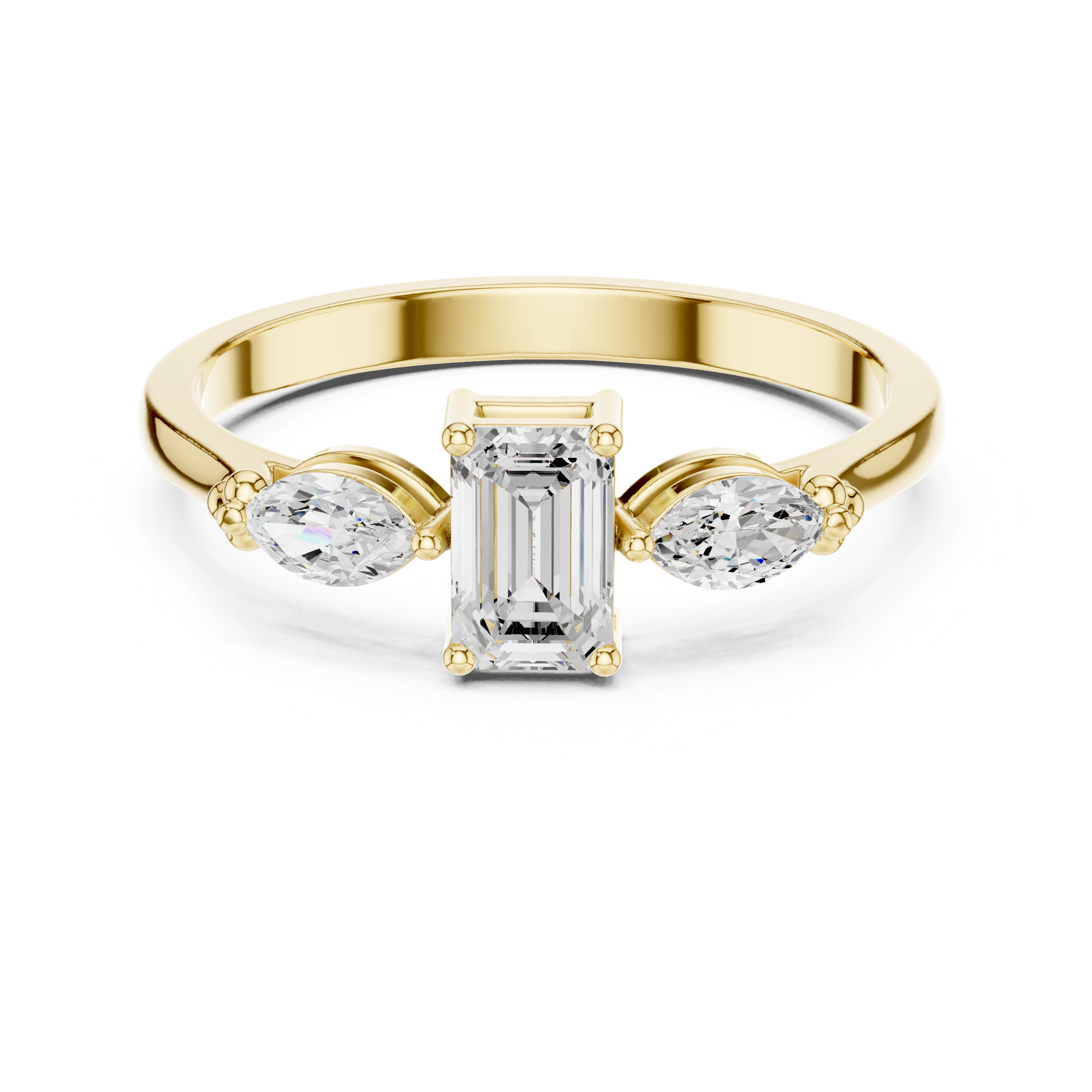 Emerald & Marquise Diamond Duet Lab Grown Diamond Ring