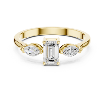 Emerald & Marquise Diamond Duet Lab Grown Diamond Ring