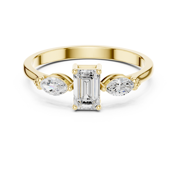 Emerald & Marquise Diamond Duet Lab Grown Diamond Ring