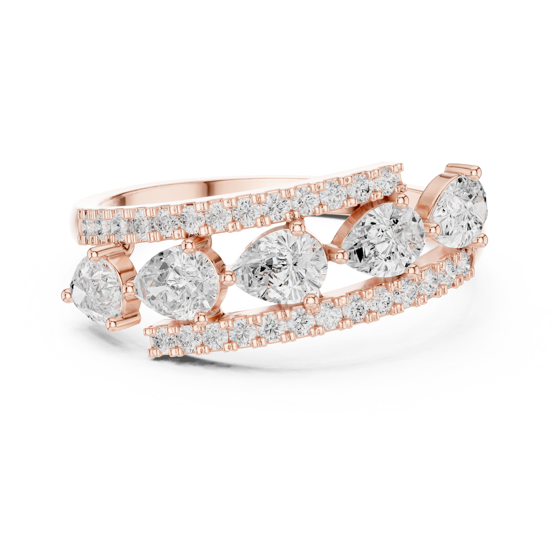Pear & Round Diamond Lab Grown Diamond Ring