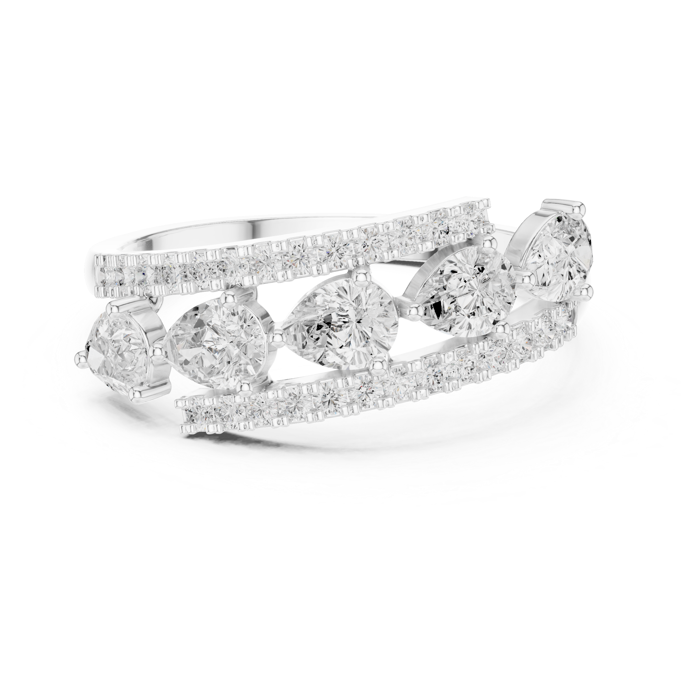 Pear & Round Diamond Lab Grown Diamond Ring