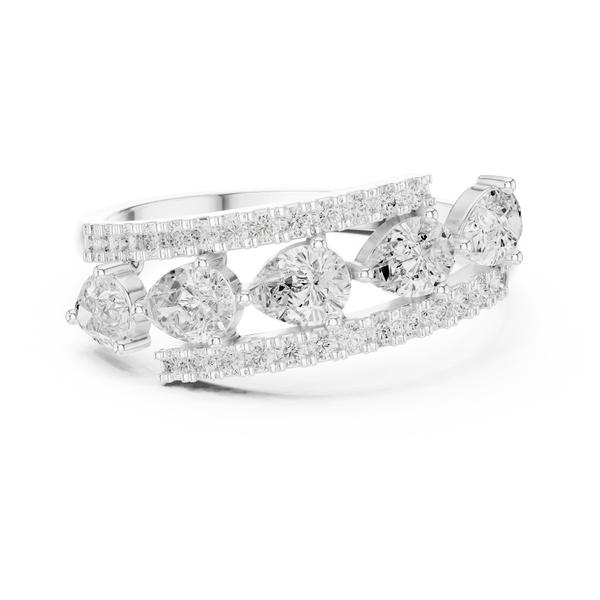 Pear & Round Diamond Lab Grown Diamond Ring